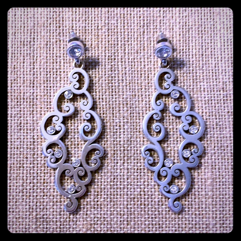 Brighton hanging crystal stone post earrings
